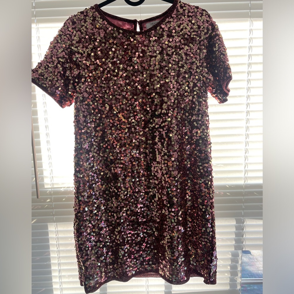 Girls Sequin Sequin Short Sleeve Dress